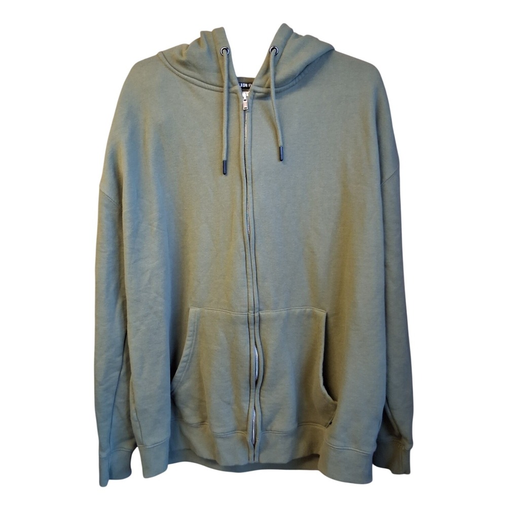 Dixxon Flannel Ground Up Customs Fleece Zip Hoodie 2XL Olive Cotton Blend EUC